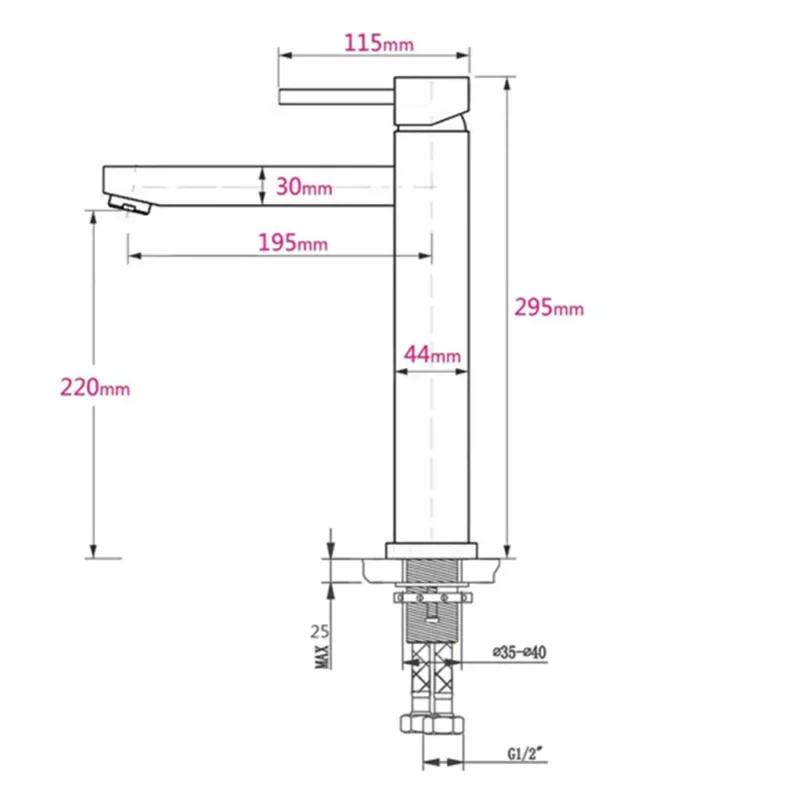 Basin Tap – Tall KRD, 102.BL size