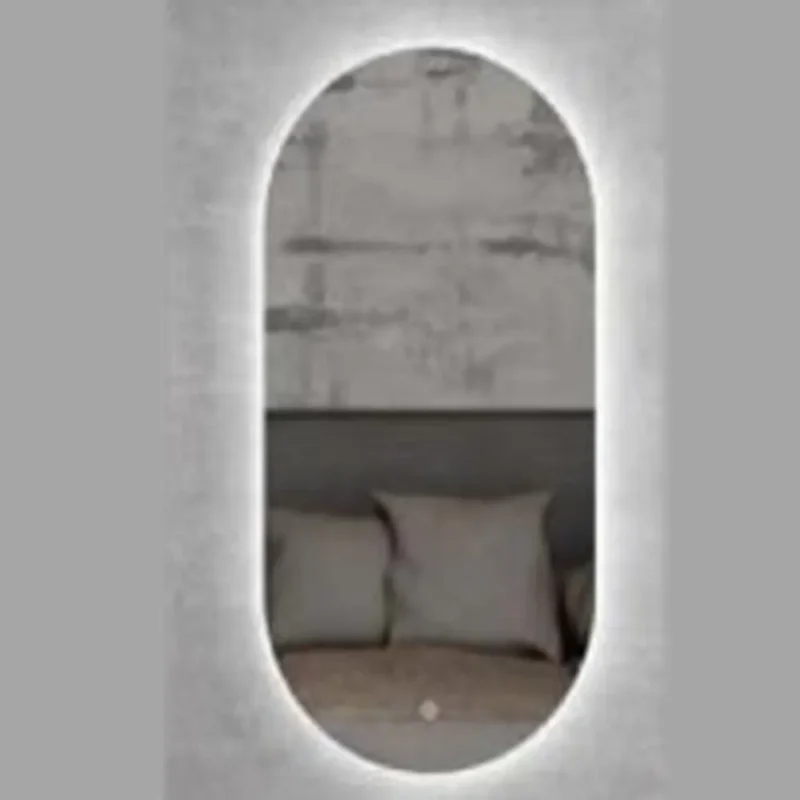 Large Oval Shaped Mirror with Backlight